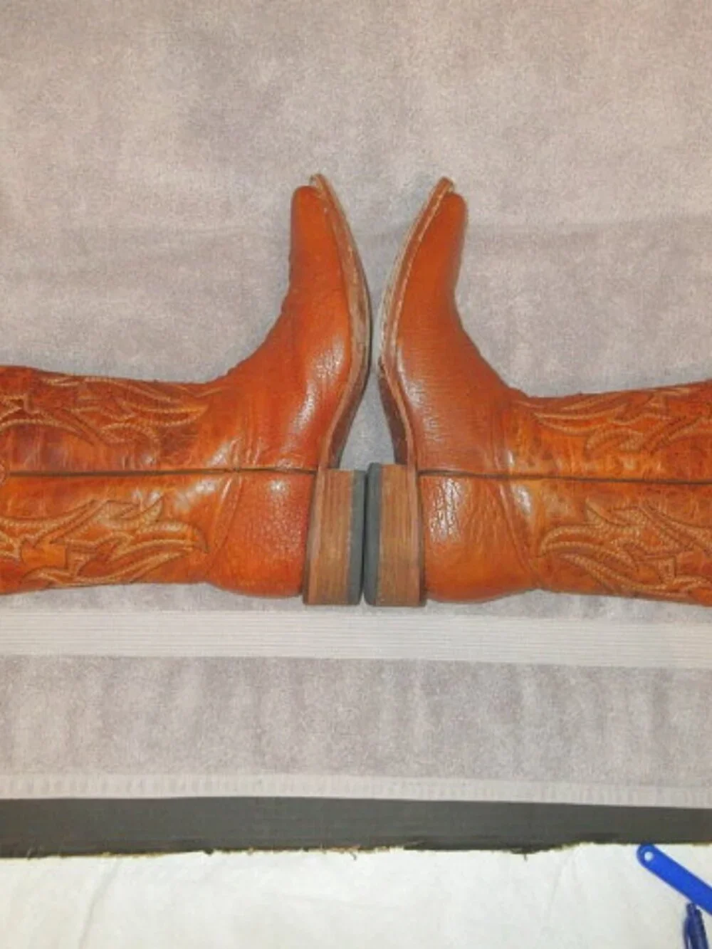 Circle G Mens Exotic Leather Cowboy Boots Size 9.5D Smooth Ostrich Botas Western